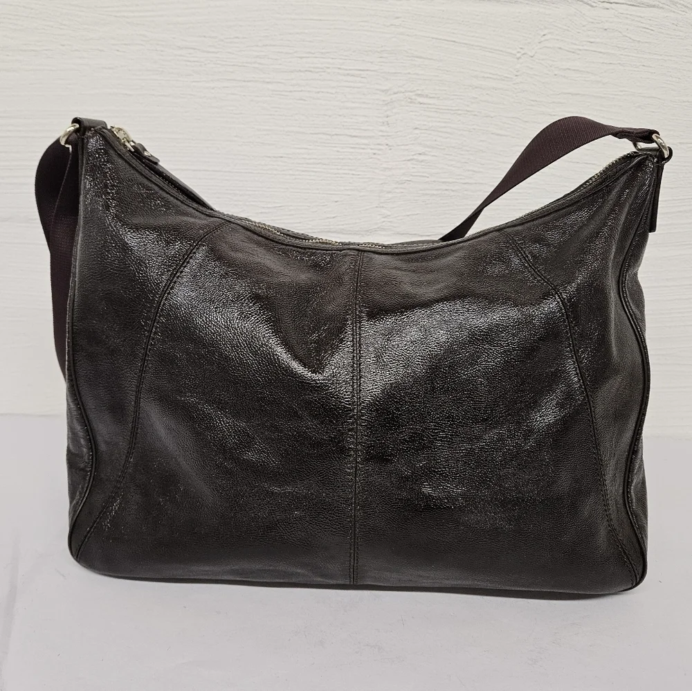 Kate Spade Wrinkled Leather Diaper Bag in Dark Hickory Brown